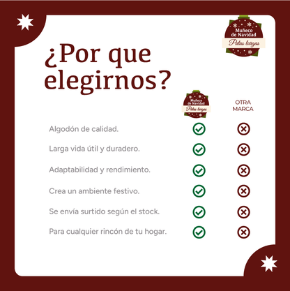 Patas Largas - Muñequitos de Navidad (LLEVA 2 Y PAGA 1 🎁🎅)